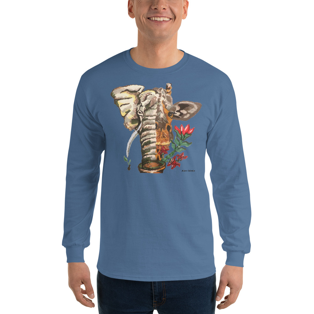 "Eleraffe the Exotic" men's Long Sleeve Shirt - Image 7