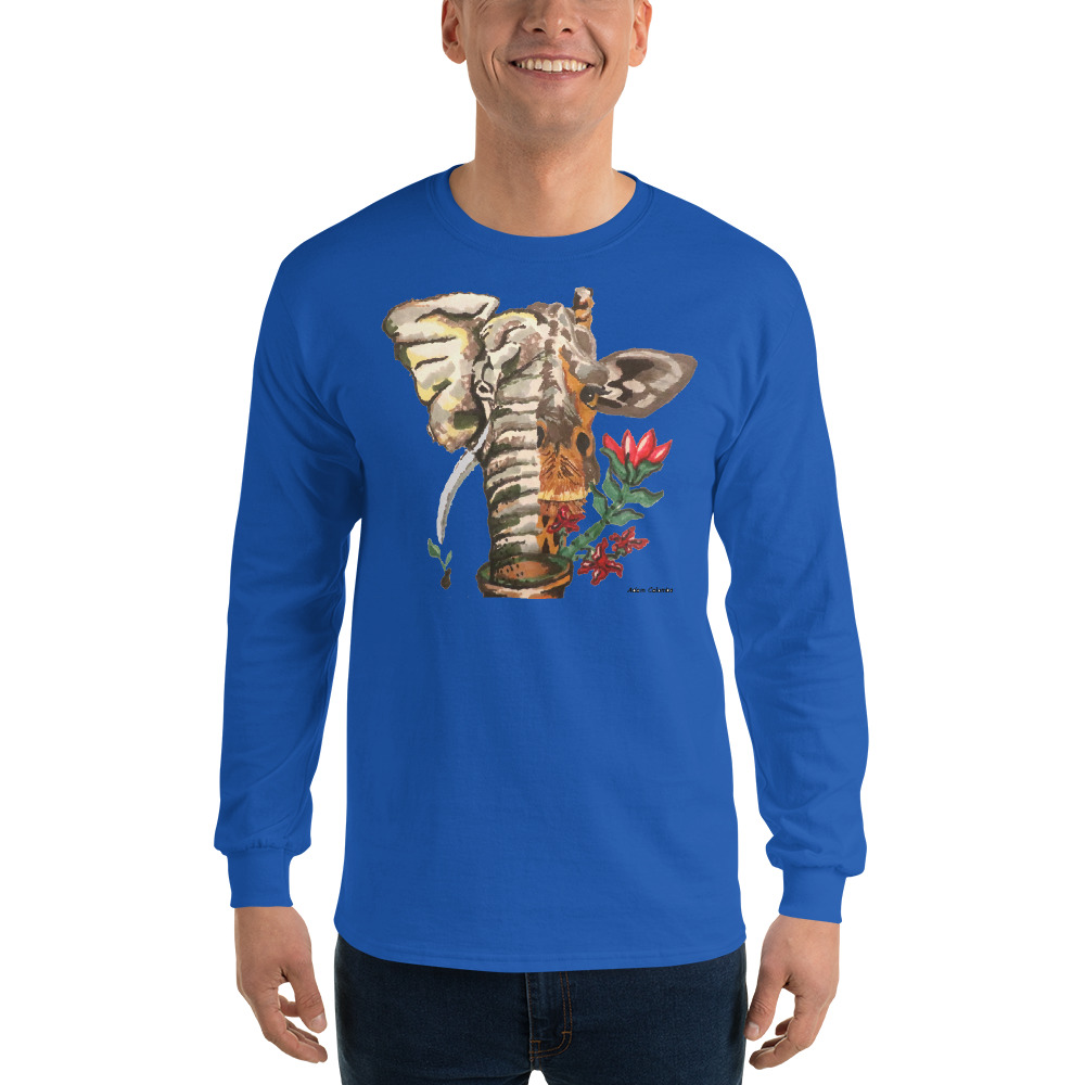 "Eleraffe the Exotic" men's Long Sleeve Shirt - Image 5