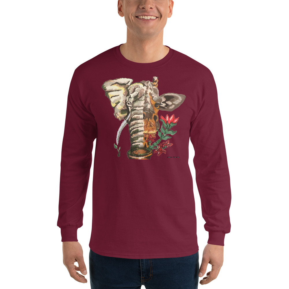 "Eleraffe the Exotic" men's Long Sleeve Shirt - Image 3