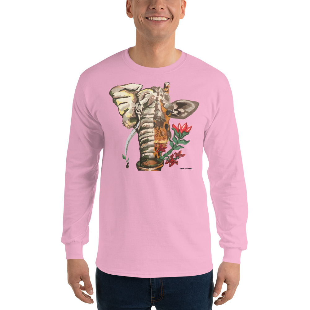 "Eleraffe the Exotic" men's Long Sleeve Shirt - Image 12