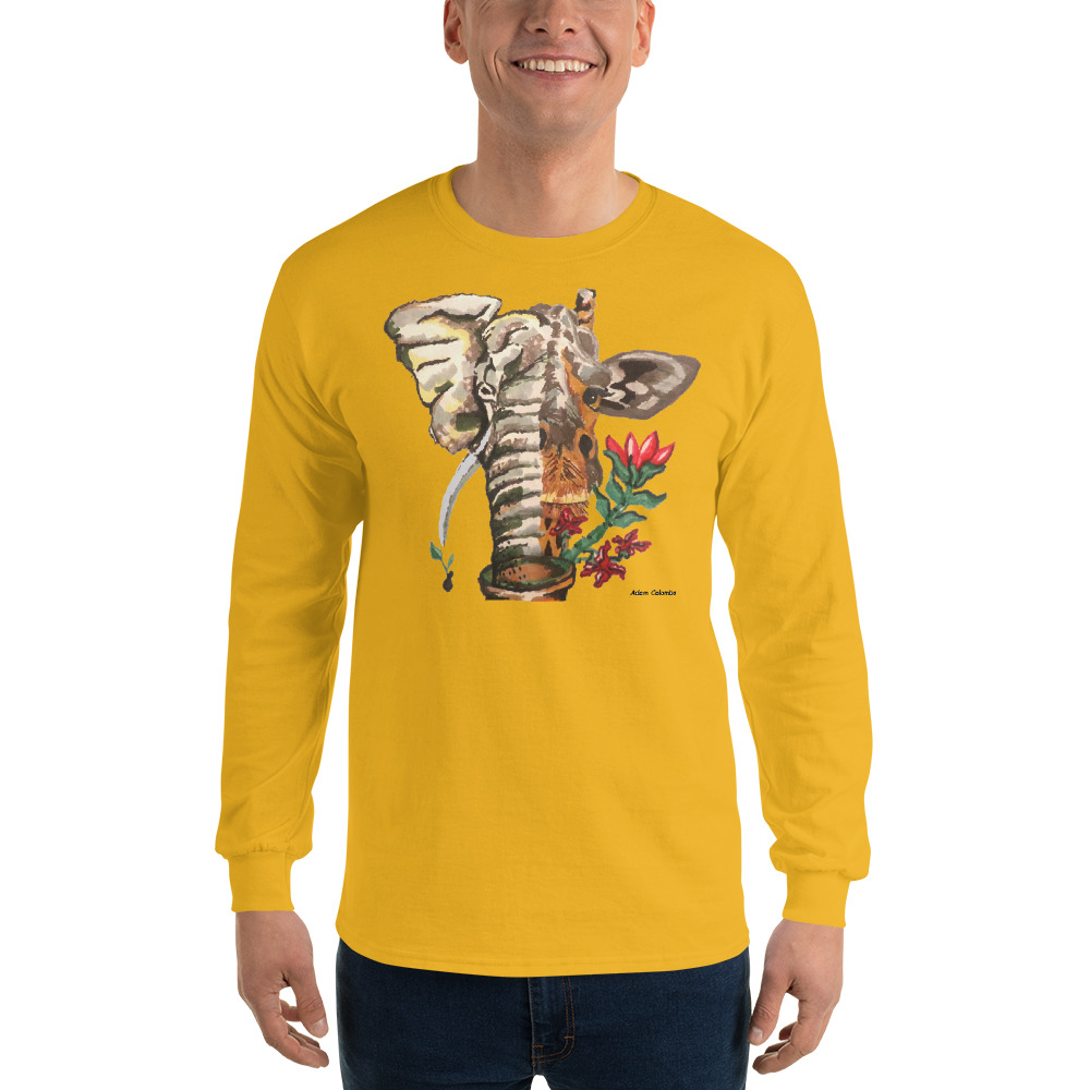 "Eleraffe the Exotic" men's Long Sleeve Shirt - Image 10