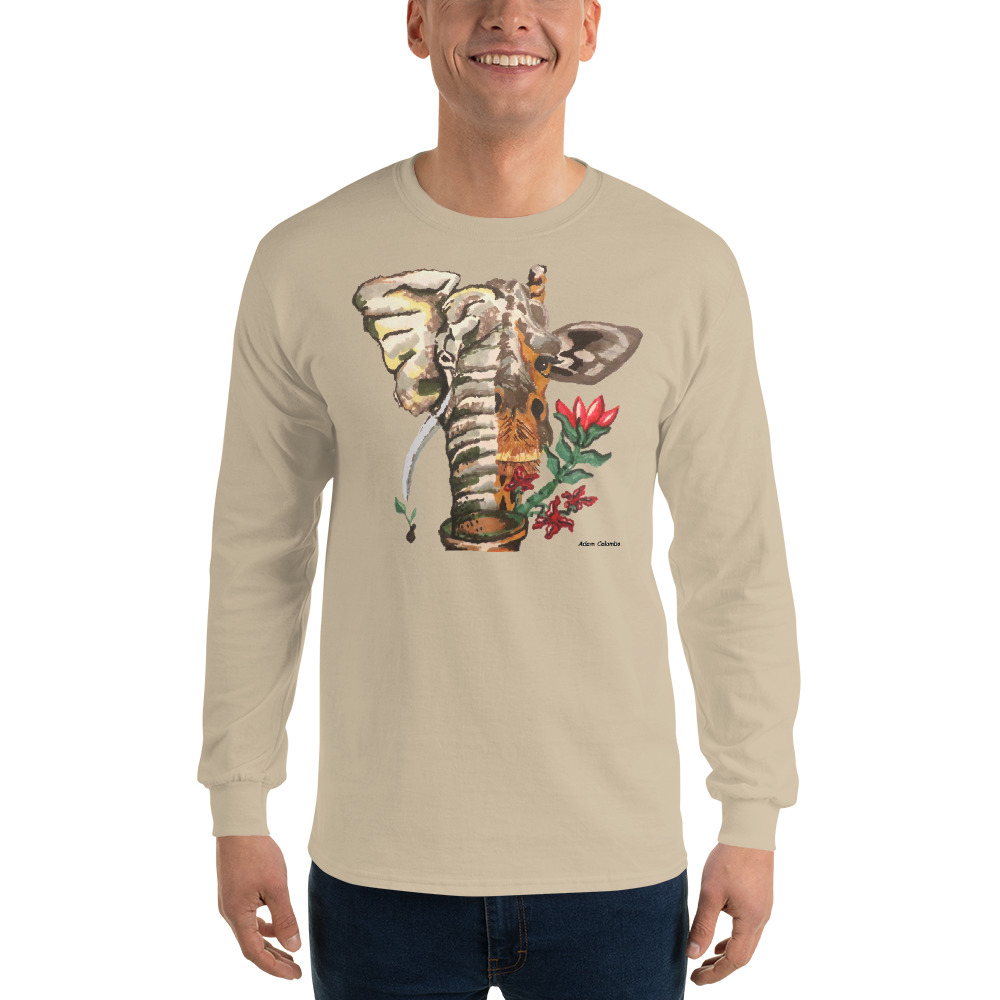 "Eleraffe the Exotic" men's Long Sleeve Shirt - Image 11