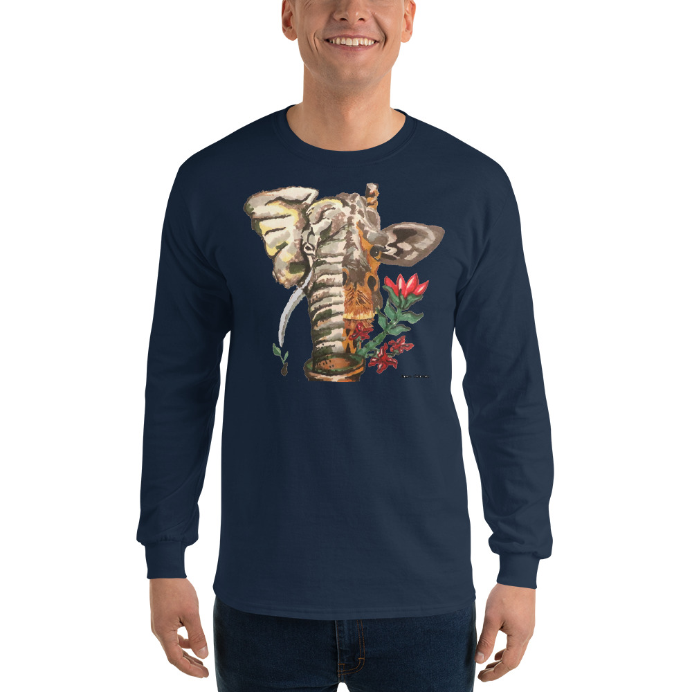 "Eleraffe the Exotic" men's Long Sleeve Shirt - Image 2