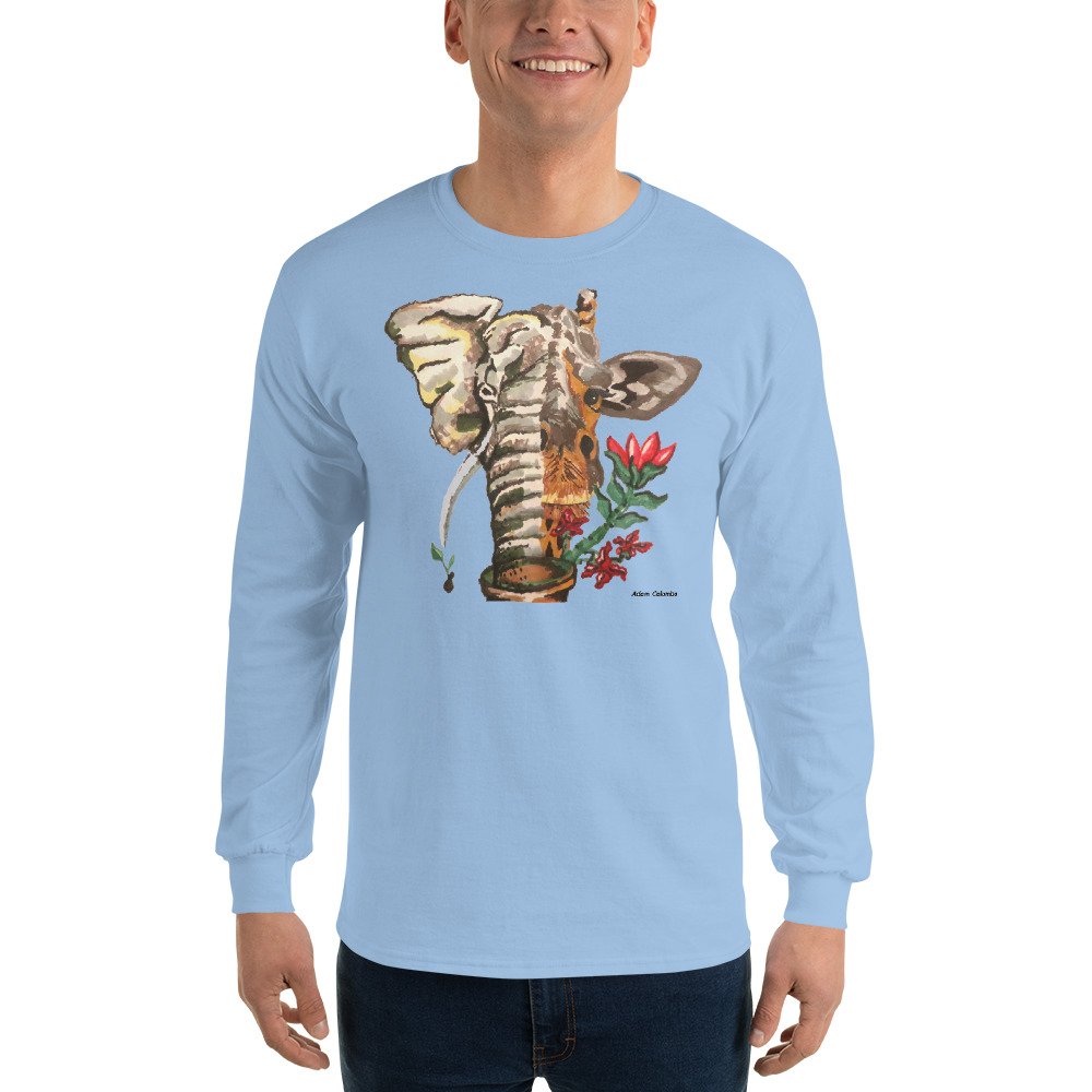 "Eleraffe the Exotic" men's Long Sleeve Shirt - Image 9