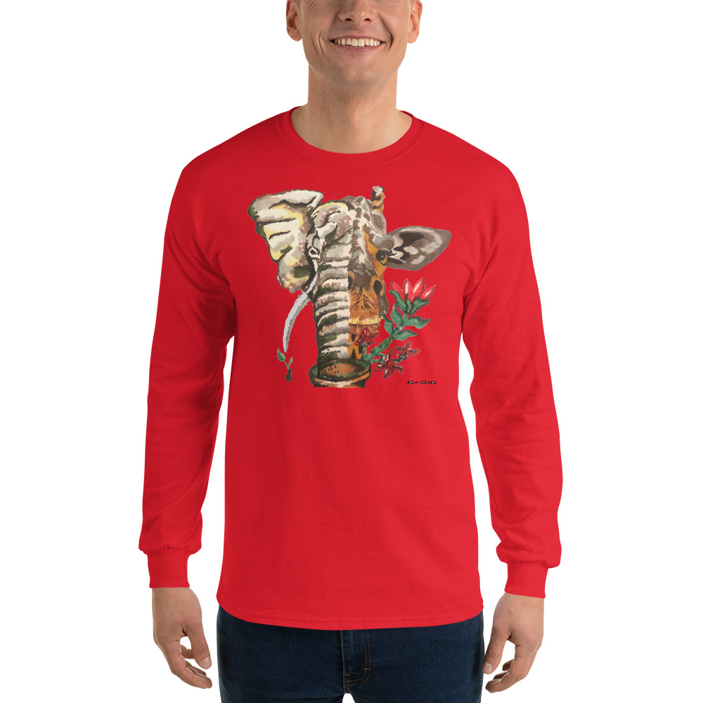 "Eleraffe the Exotic" men's Long Sleeve Shirt - Image 4