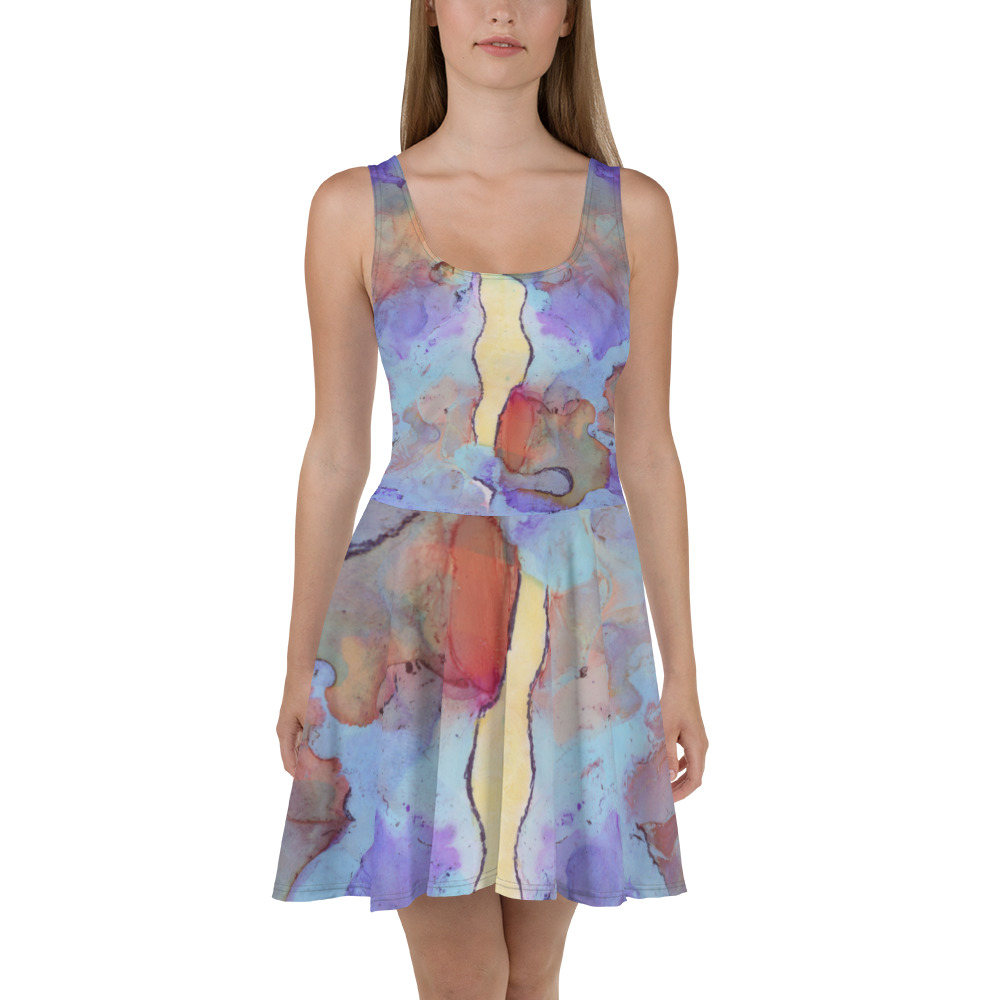 Skater Dress-"aqua velvet" - Image 2
