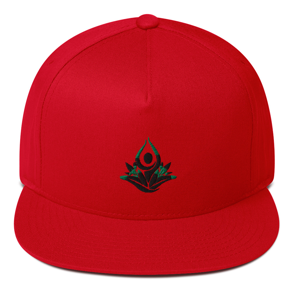 "breath of a lotus" style #2 Flat Bill Cap - Image 3