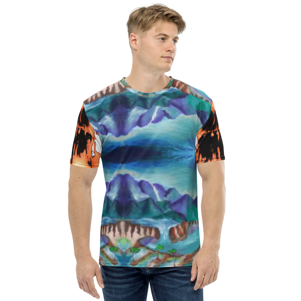t-shirt-black hole mountain, all over print